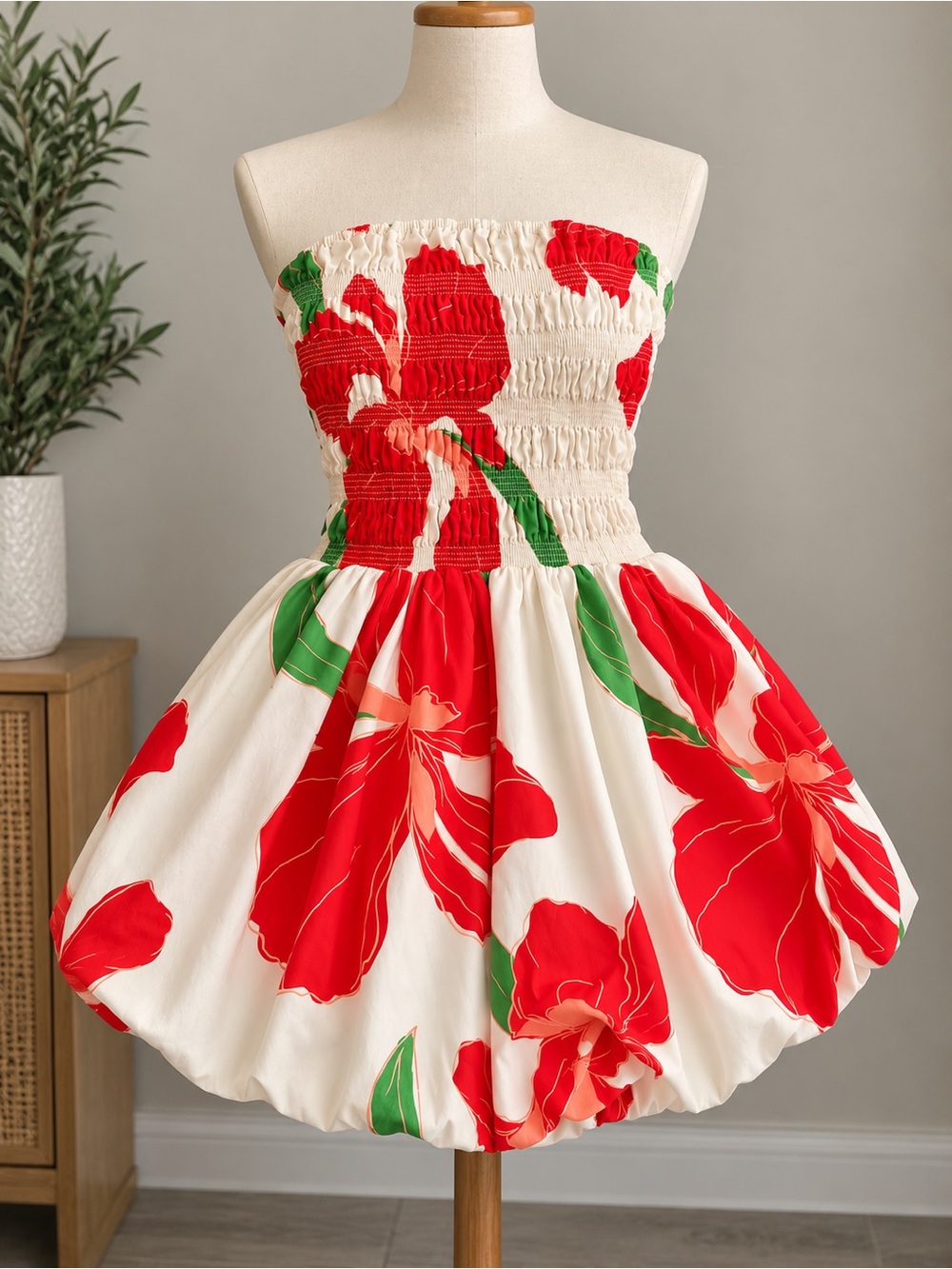 Floral Strapless Dress